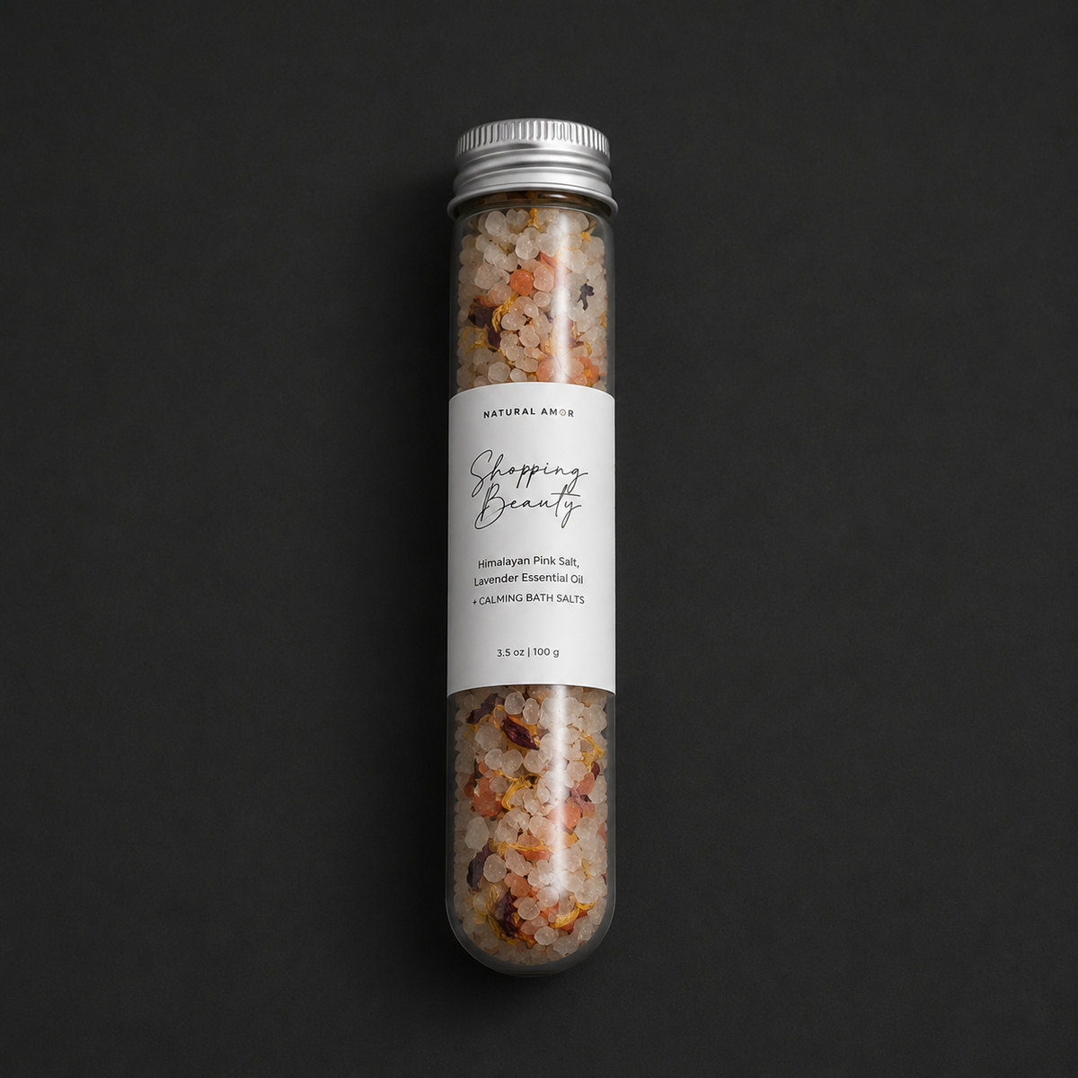 Bath Salts Dried Flowers Bathing Salts Solid Color Bottled