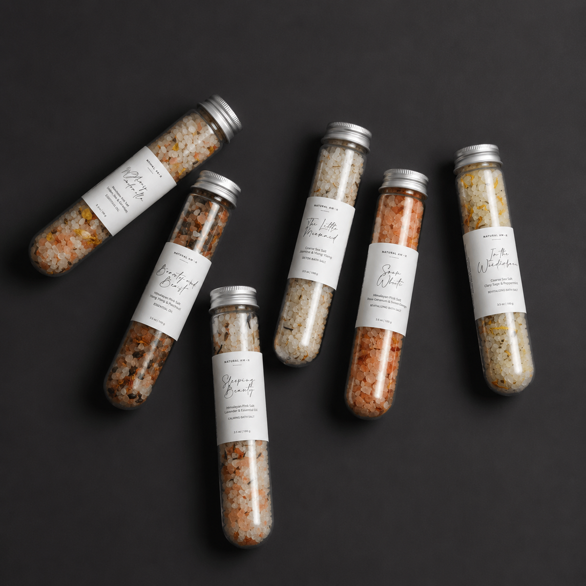 Bath Salts Dried Flowers Bathing Salts Solid Color Bottled